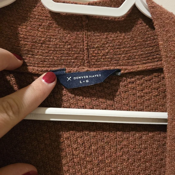 Denver Hayes Rust Open-Front Cardigan - Picture 3 of 3